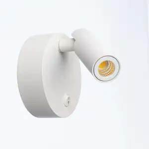 APLIQUE PUNTUAL LED 3W 3000K C/TECLA BLANCO